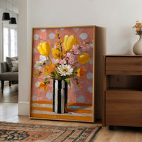 Yellow Tulips on a Polka Dot Day