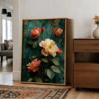 Roses Against the Weathered Wall
