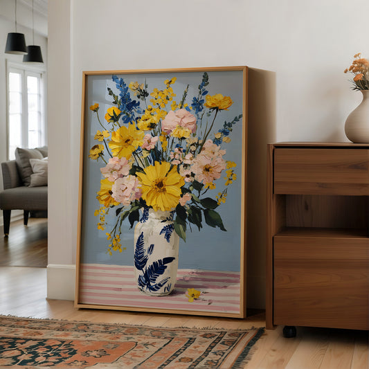 Tuesday Flowers in the Blue Vase