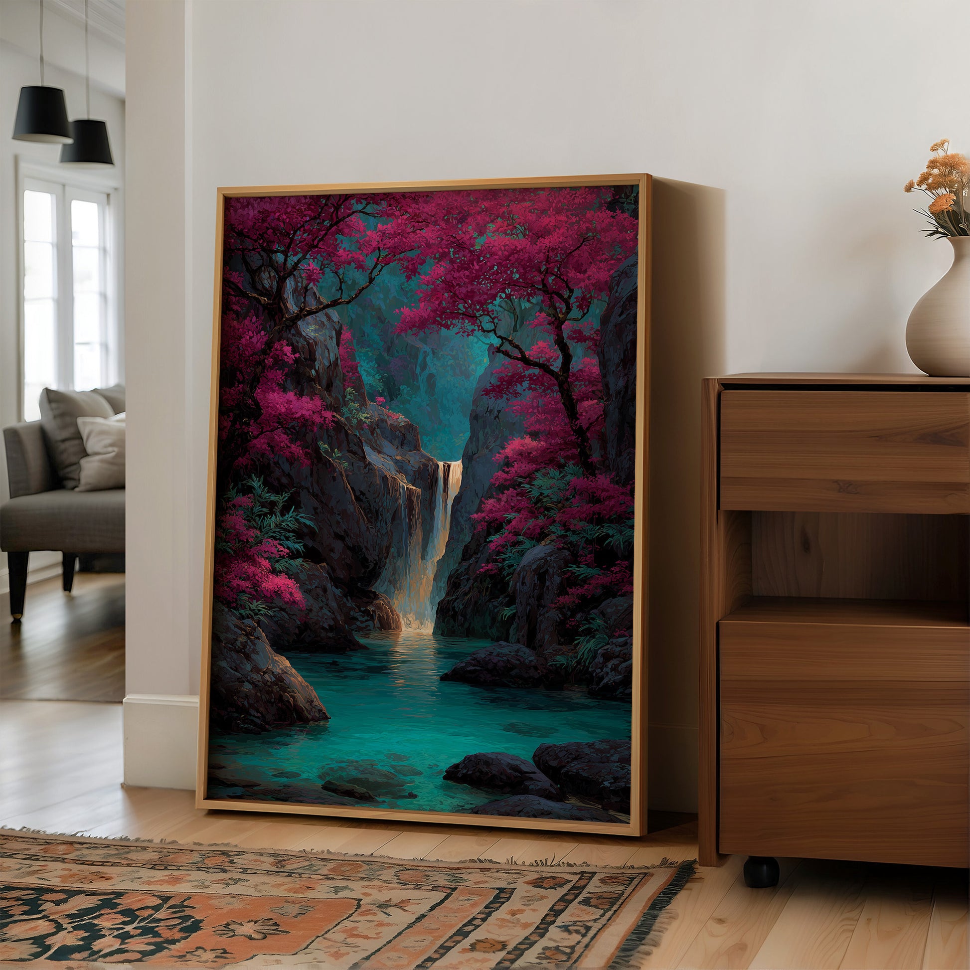 Where the Magenta Forest Meets Water