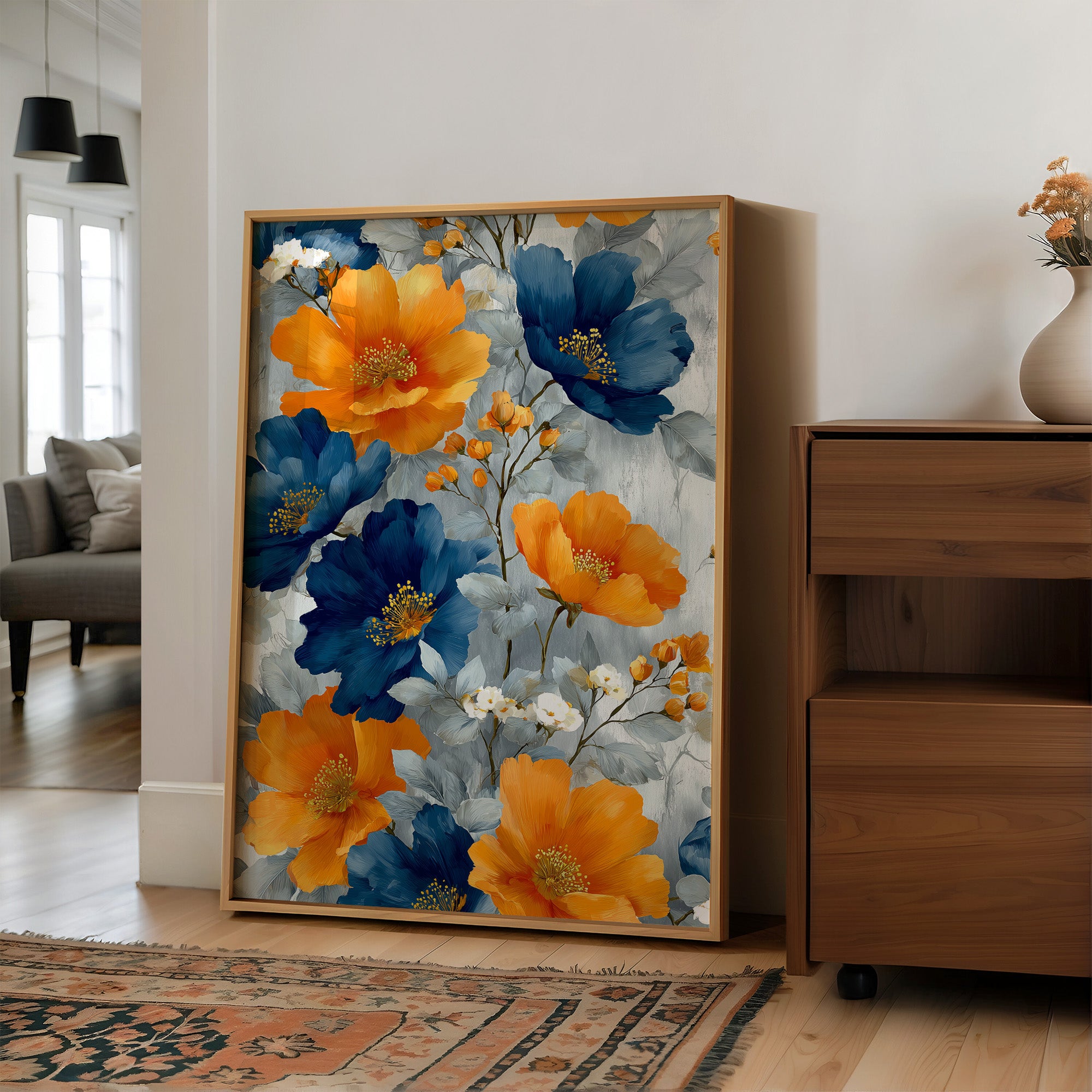 Navy Meets Orange at Full Bloom