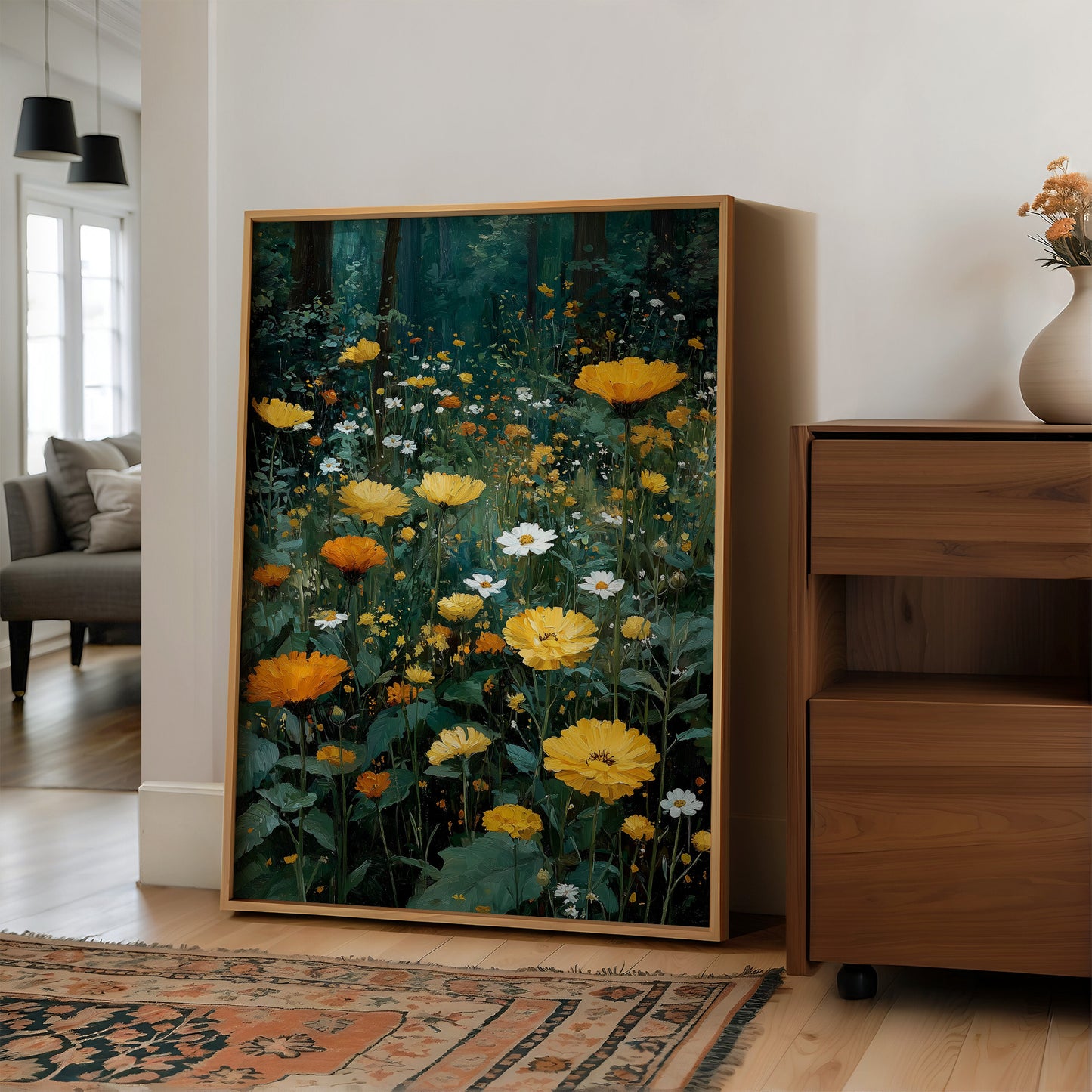 Marigolds at the Edge of the Forest