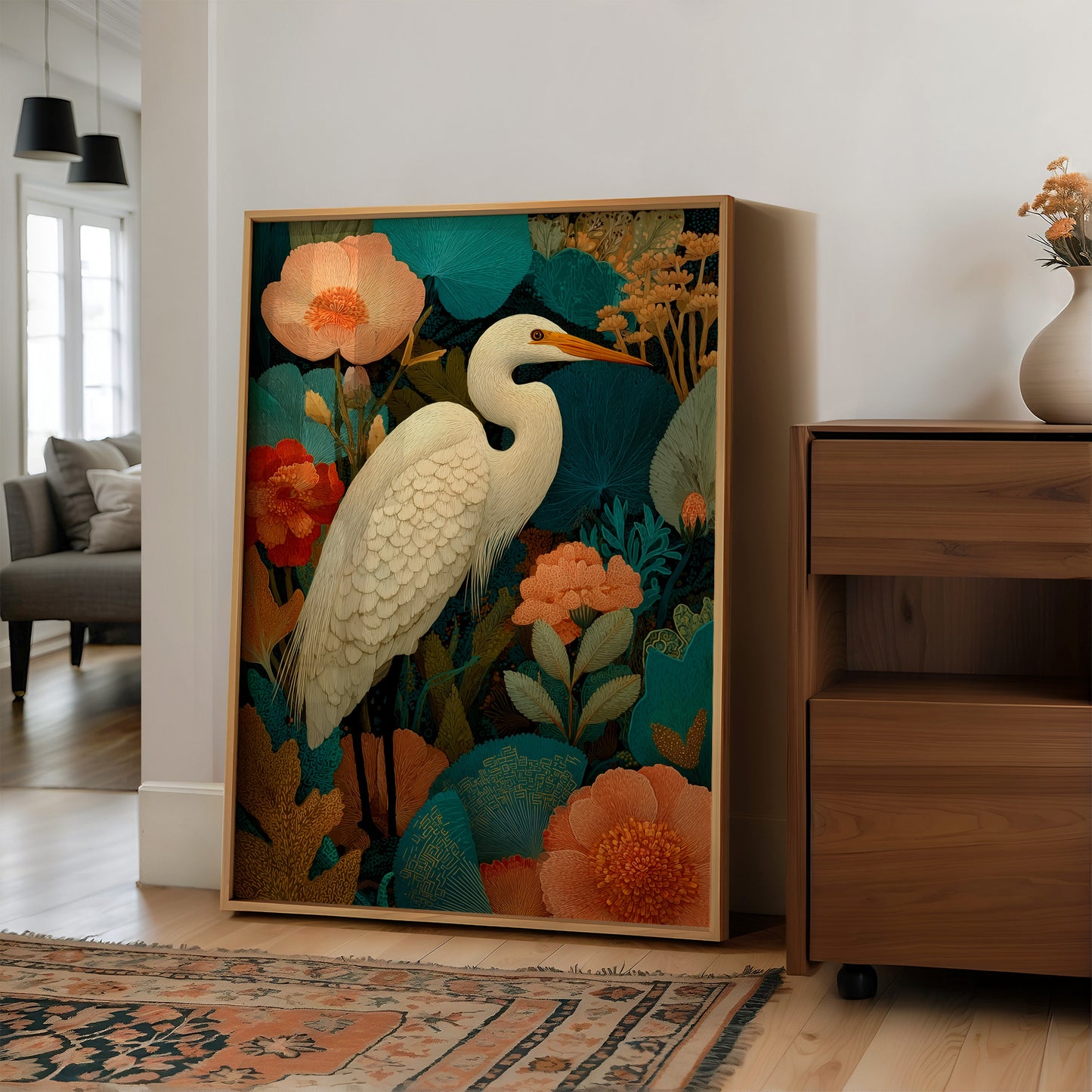 The Egret Stood Among Abundance