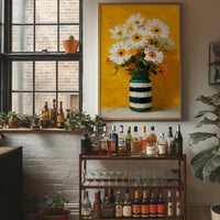 Tuesday Daisies in a Striped Vase