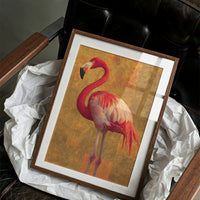 Flamingo in Gold Light