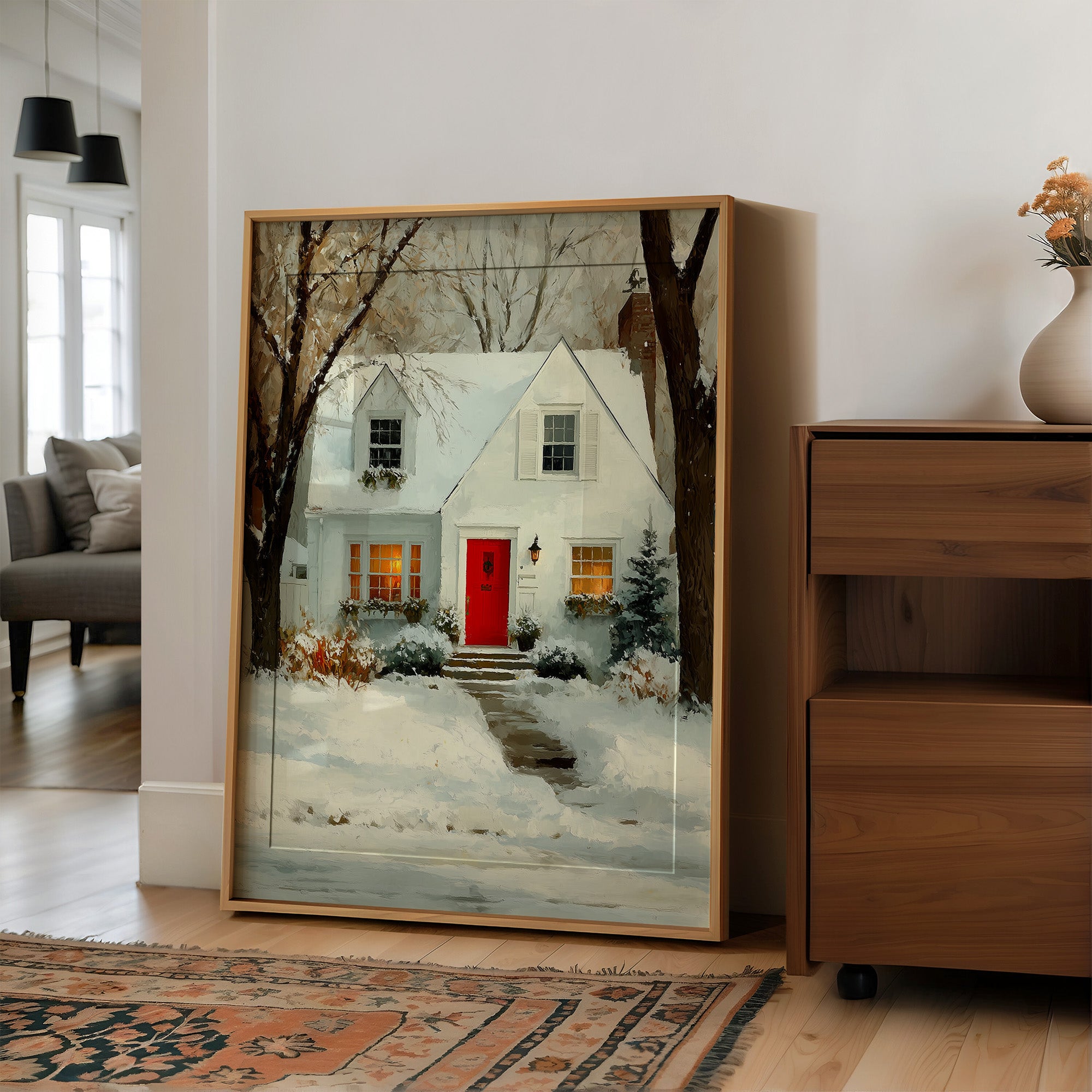 The Red Door in Winter