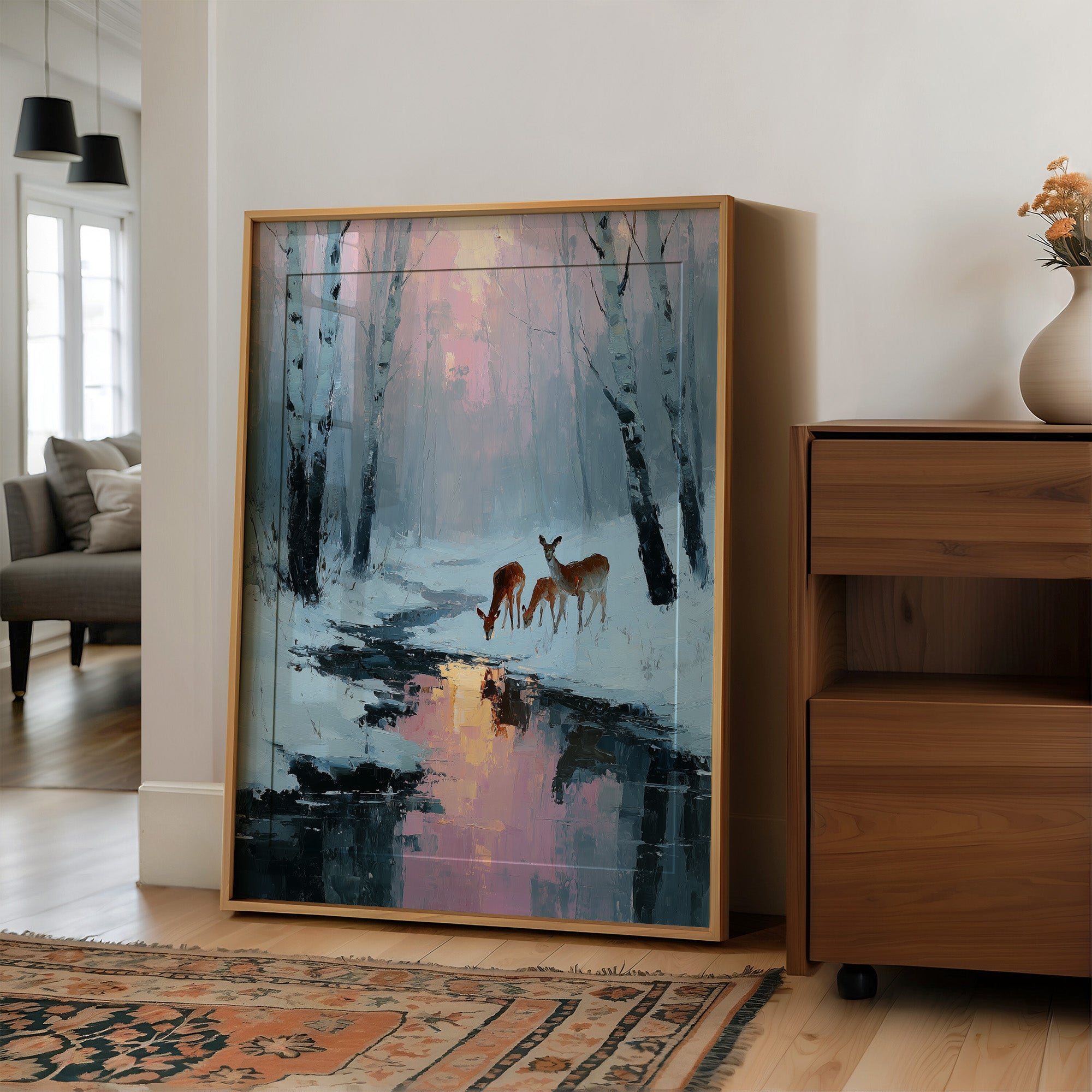 Deer at Rose Dawn