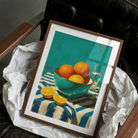 Oranges on Blue Stripes