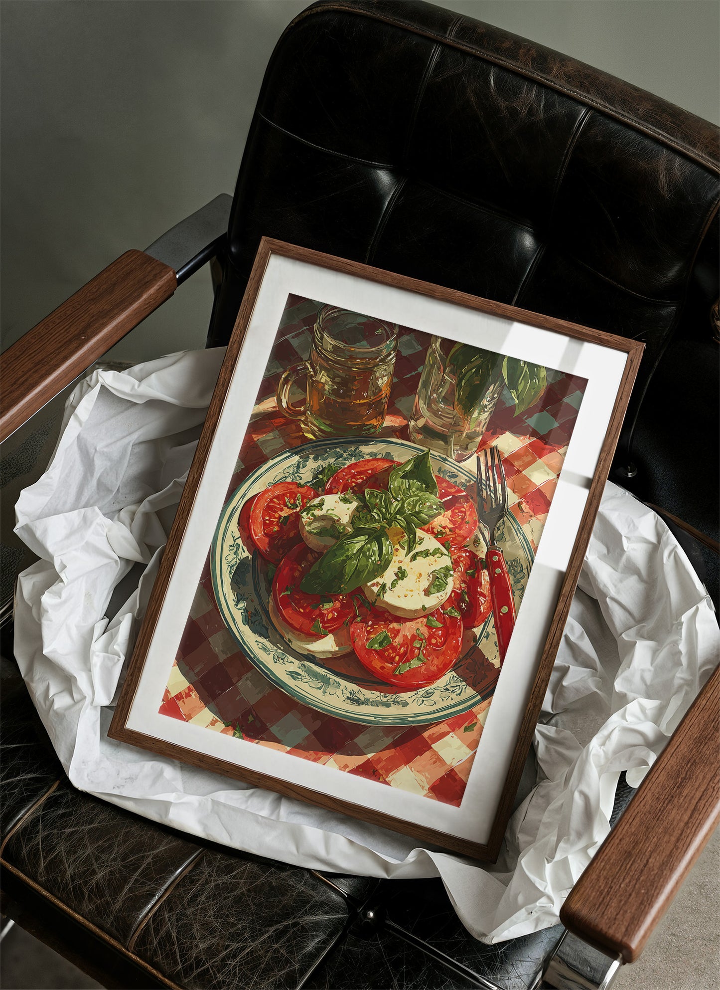 Caprese on Checkered Cloth