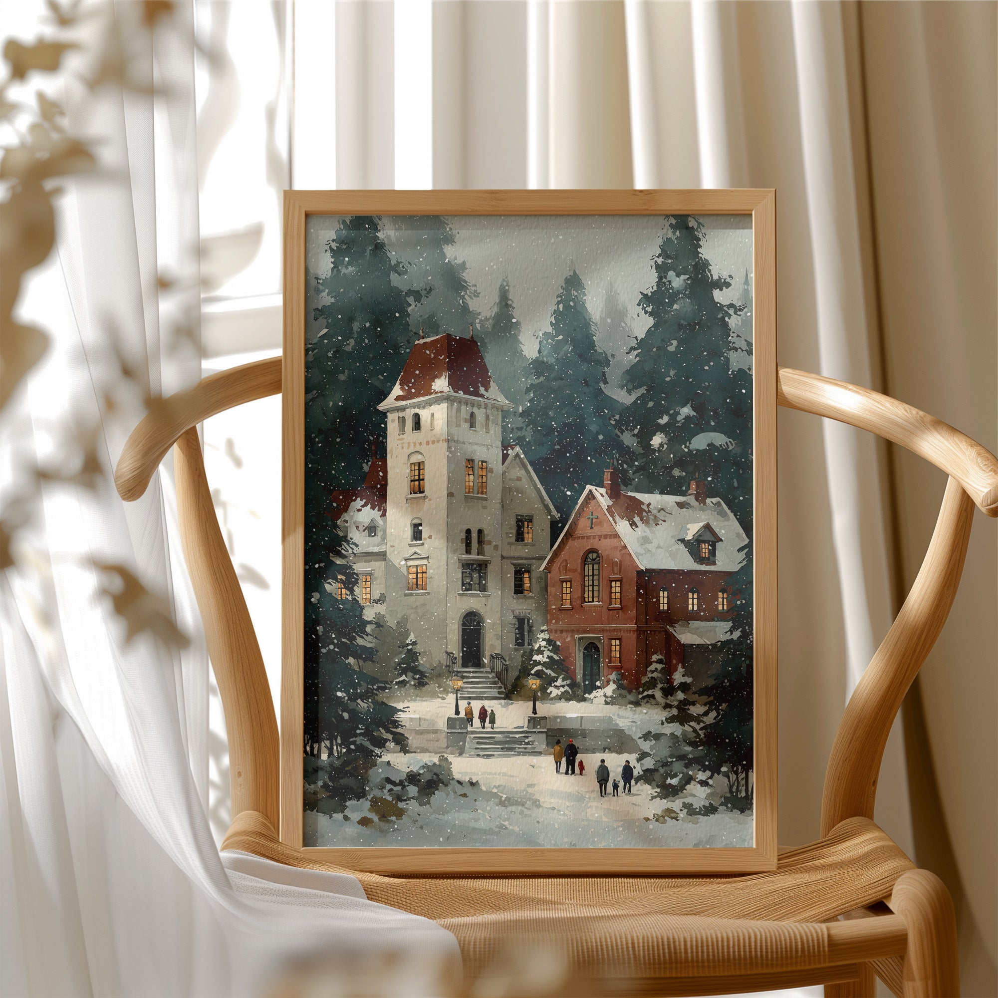 Snowfall Over the Old Chapel