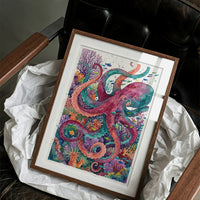 Reef Royalty: Watercolor Octopus Study