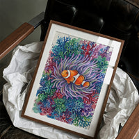 Anemone's Embrace: Watercolor Clownfish Portrait