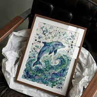 Breaking Free: Watercolor Leaping Dolphin