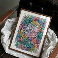 Anemone Hideout: Watercolor Speckled Crab Study
