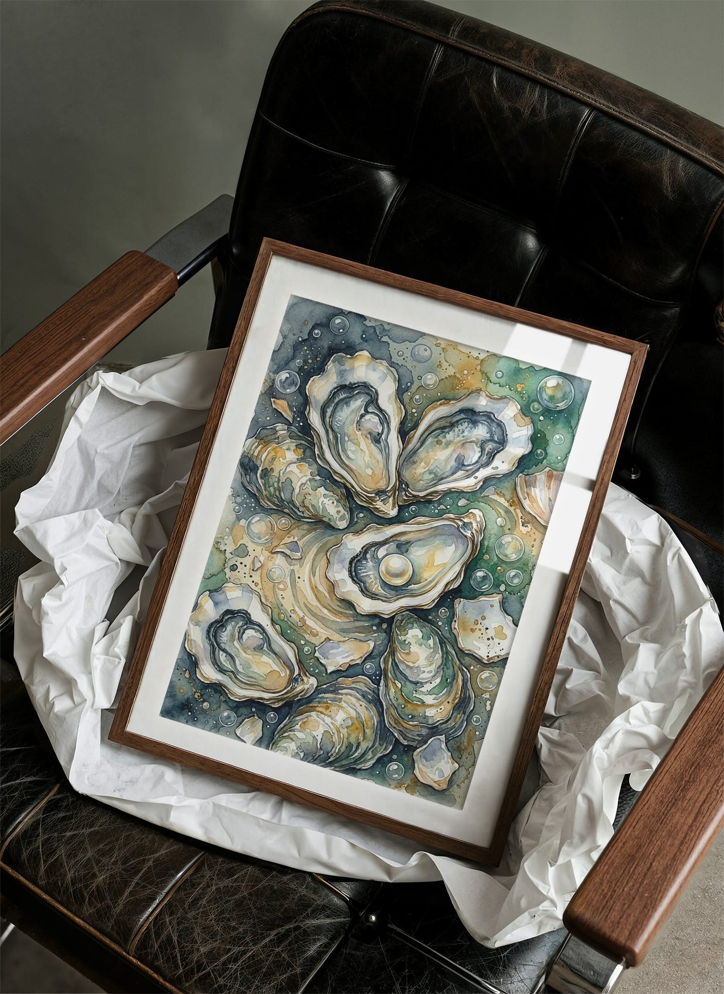 Oyster Bed: Watercolor Pearl Study