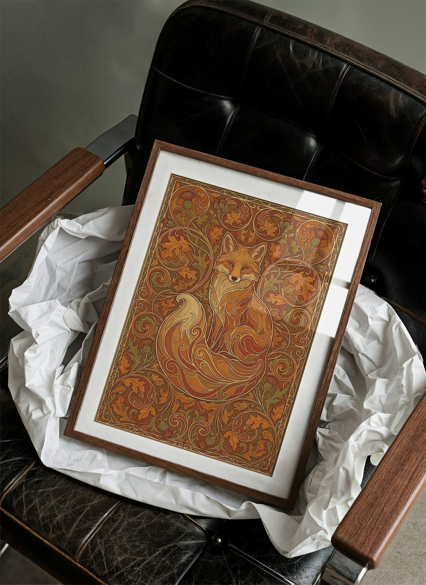 Curled Fox: Art Nouveau Pattern Study