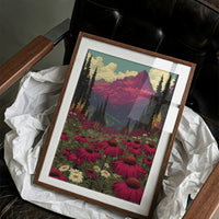 Alpenglow Meadow: Retro National Park Poster