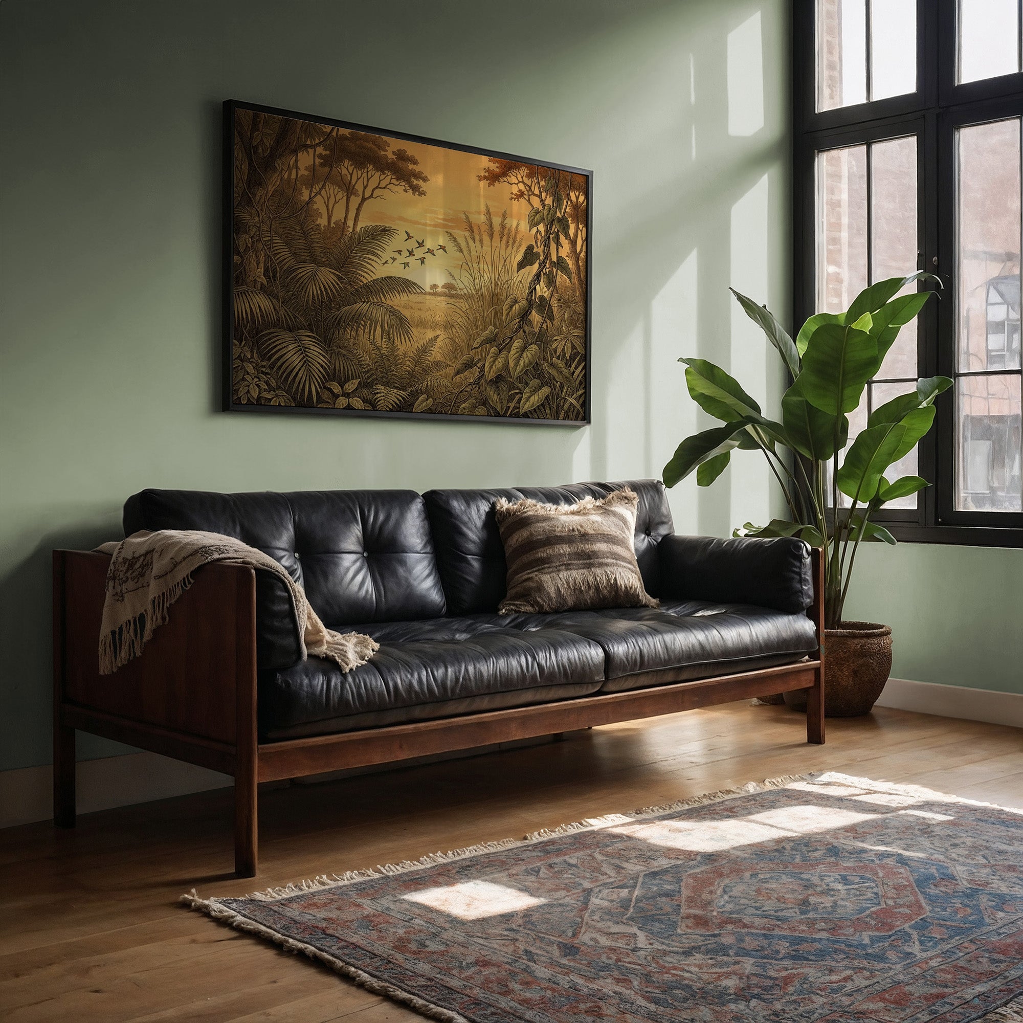 Parrots Over the Savanna Sunset