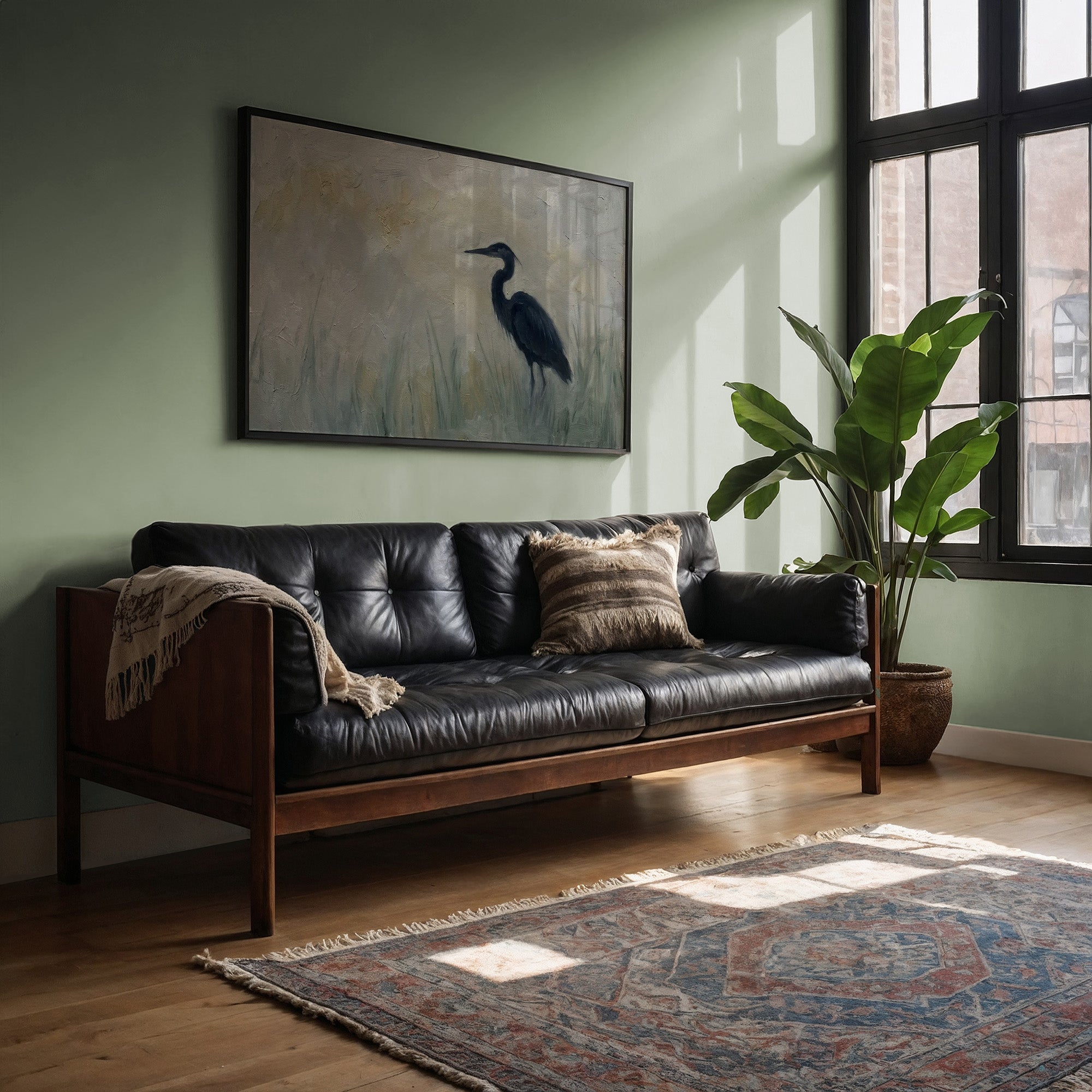 Heron in the Marsh Grass