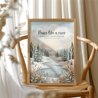 Peace Like a River: Winter Scripture Print