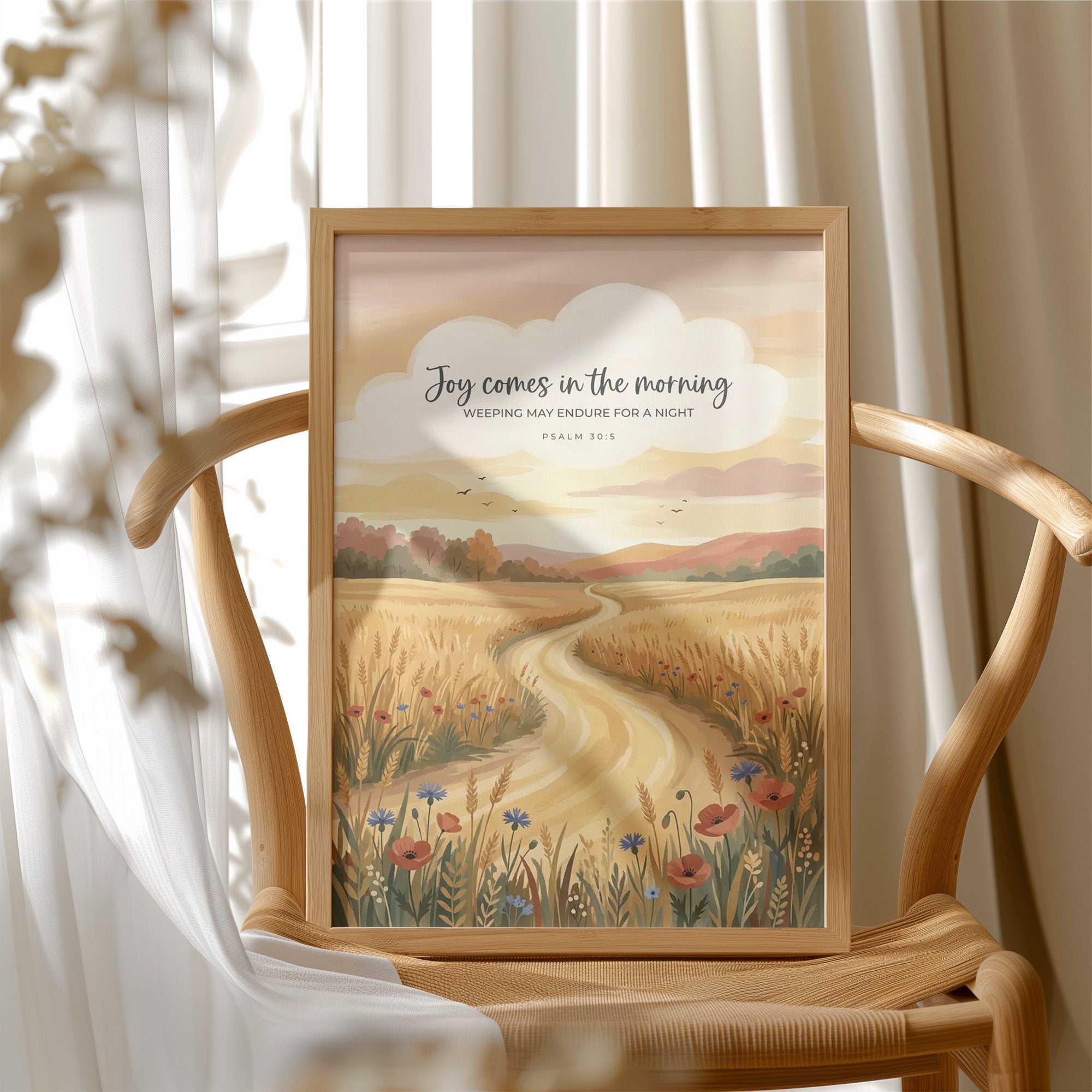 Joy Comes in the Morning: Harvest Scripture Print