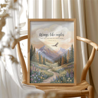 Wings Like Eagles: Alpine Meadow Scripture Print