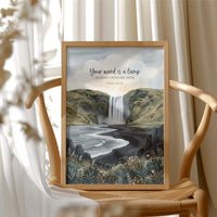 Your Word Is a Lamp: Icelandic Waterfall Shore