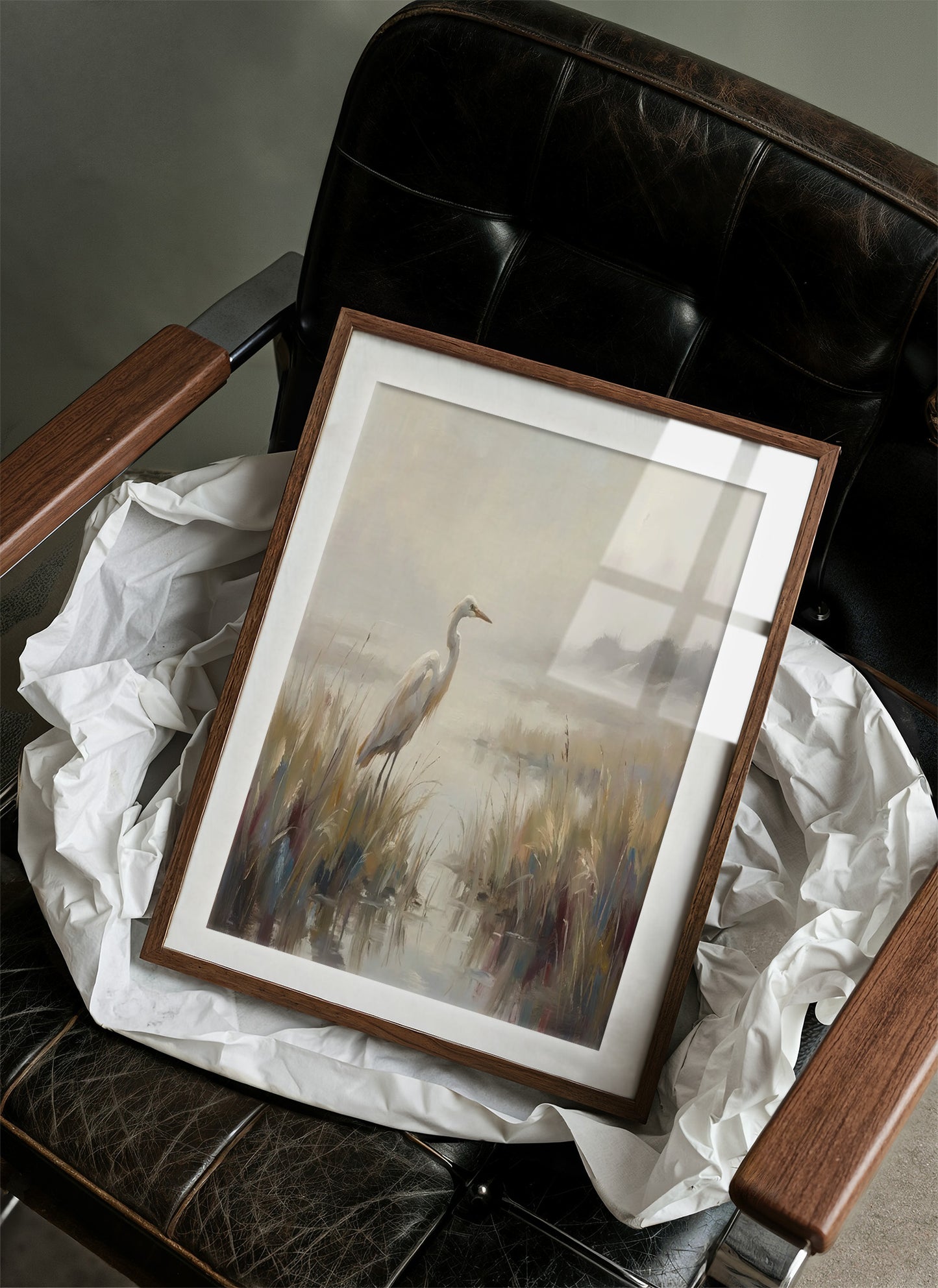 Egret in the Marsh Grass