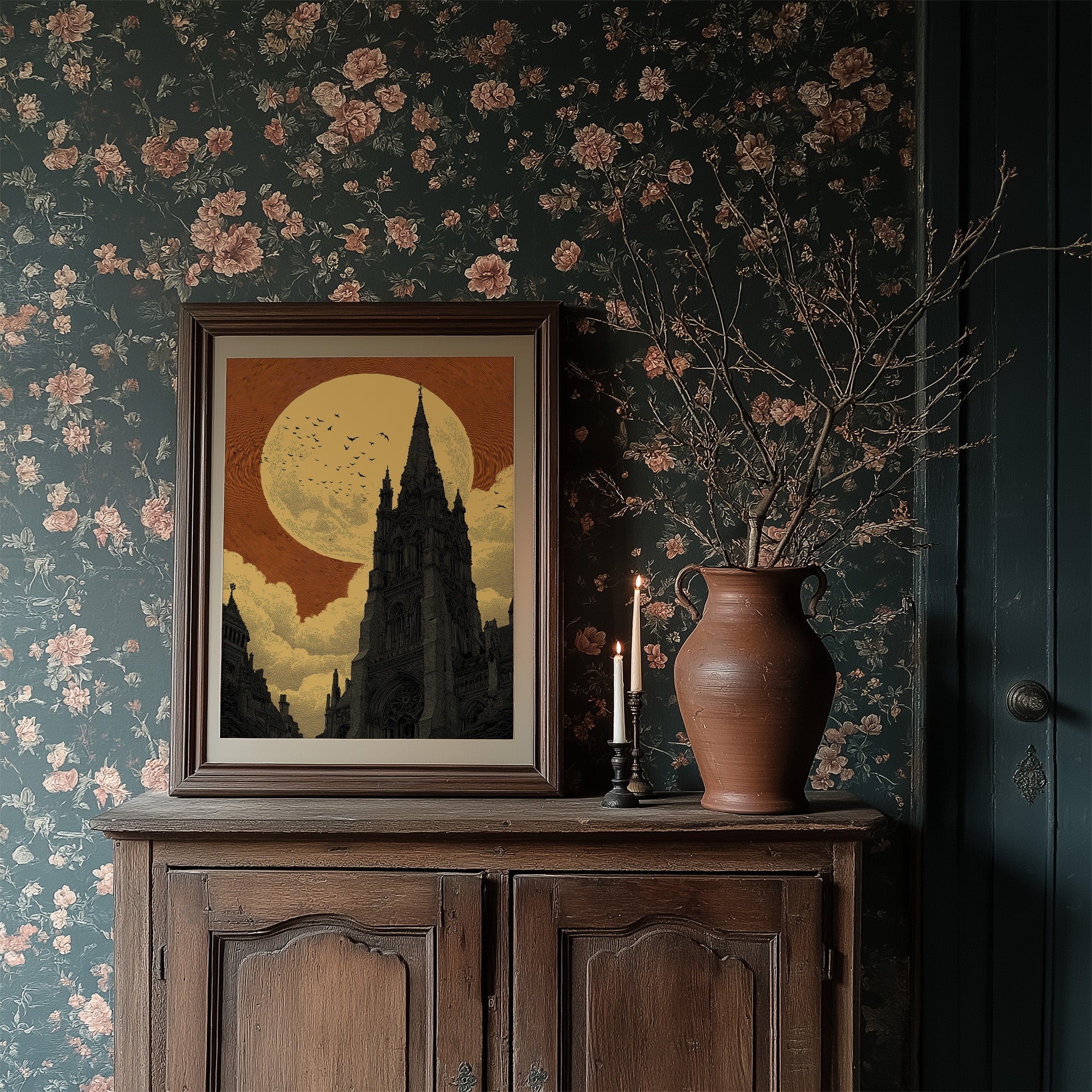 Cathedral Under a Copper Moon