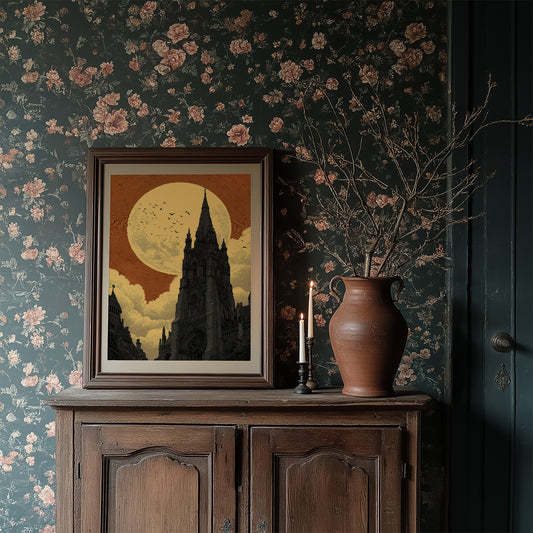Cathedral Under a Copper Moon