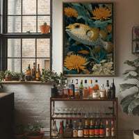 Pufferfish Among Chrysanthemums