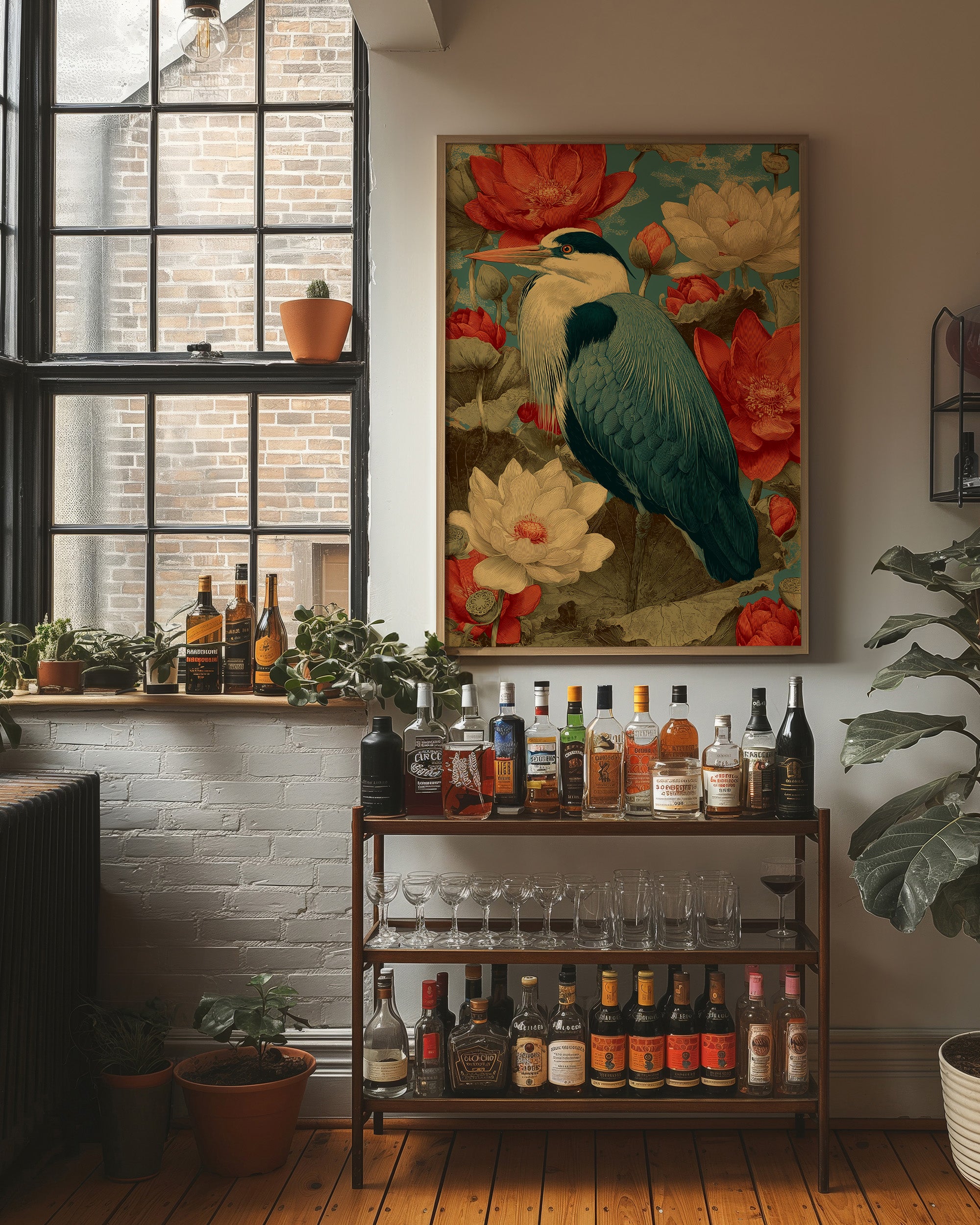 Heron Among the Lotus