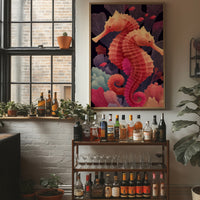 Seahorses Entwined in Coral