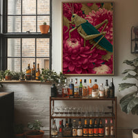 Grasshopper Among Chrysanthemums