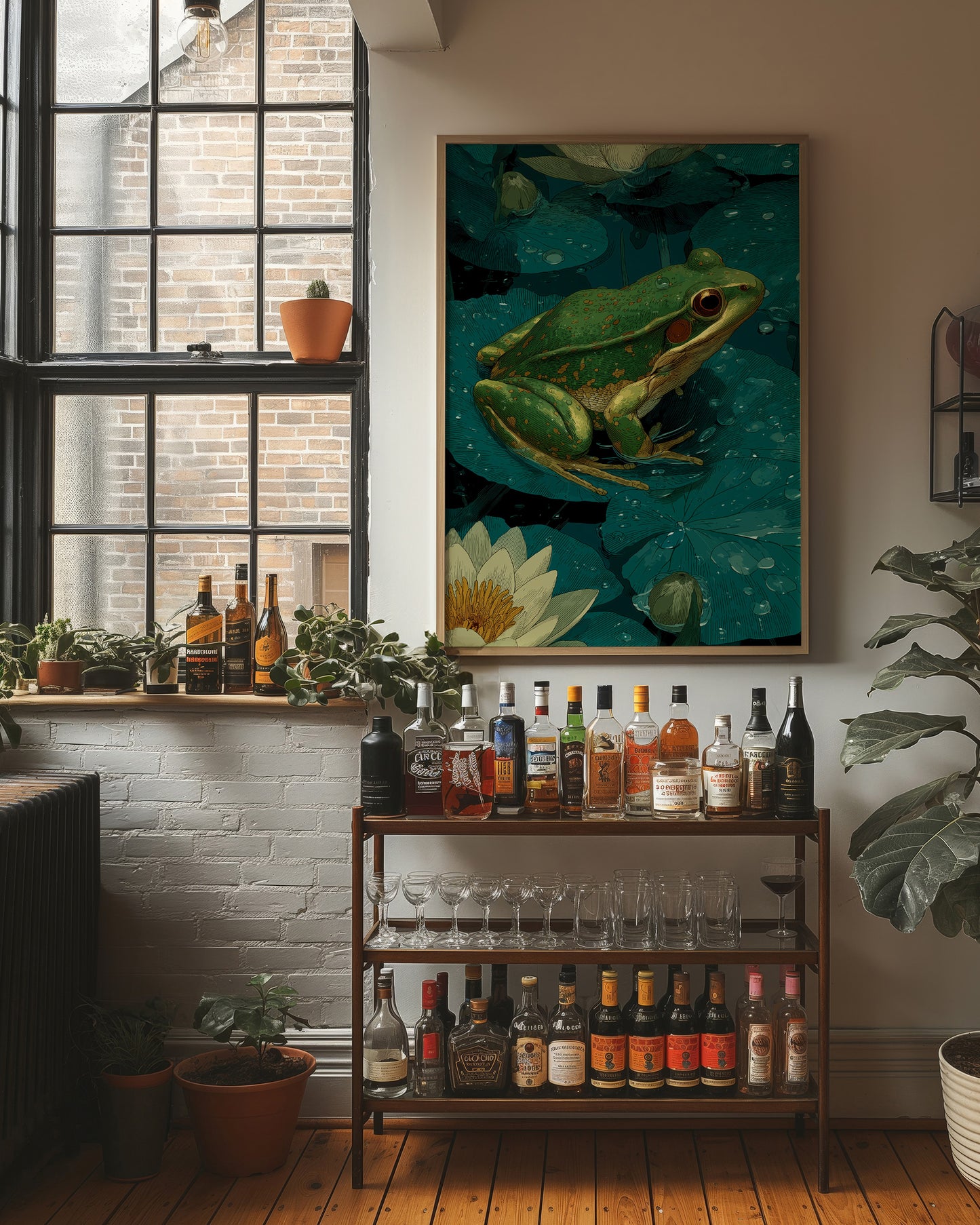 Frog Among the Lily Pads