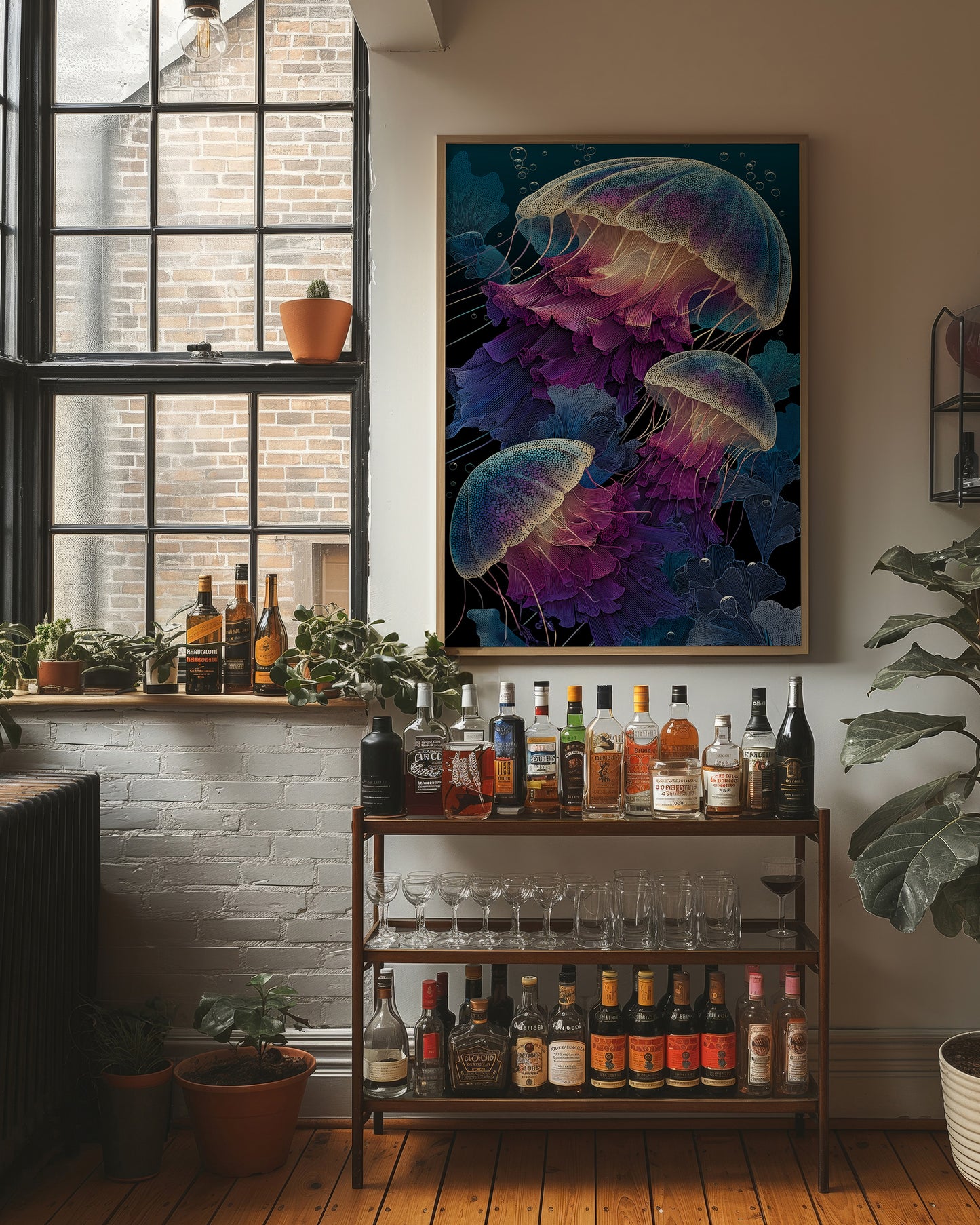 Jellyfish Drift in Deep Violet