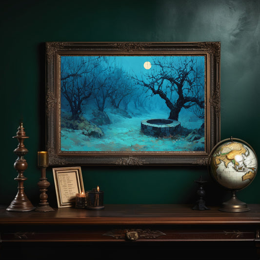 The Old Well by Moonlight