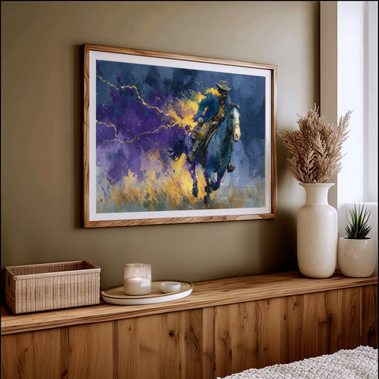 Cowboy in the Lightning Storm