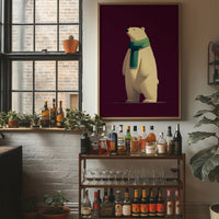Polar Bear in Green Scarf