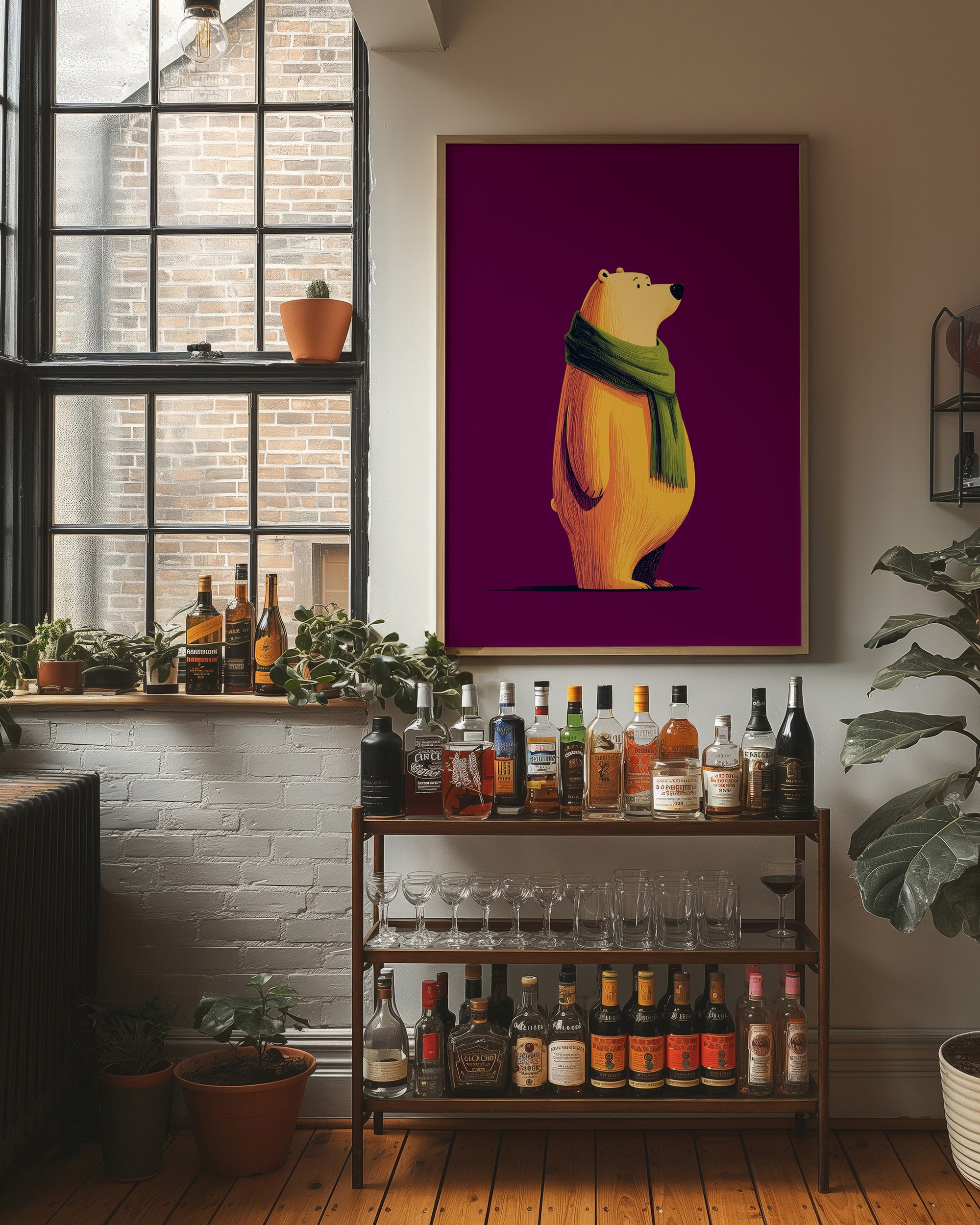 Golden Bear in Green Scarf