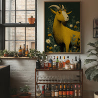 Goat Crowned in Wildflowers