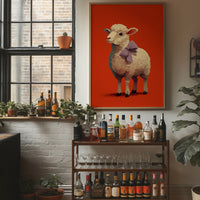 Sheep with a Lavender Bow
