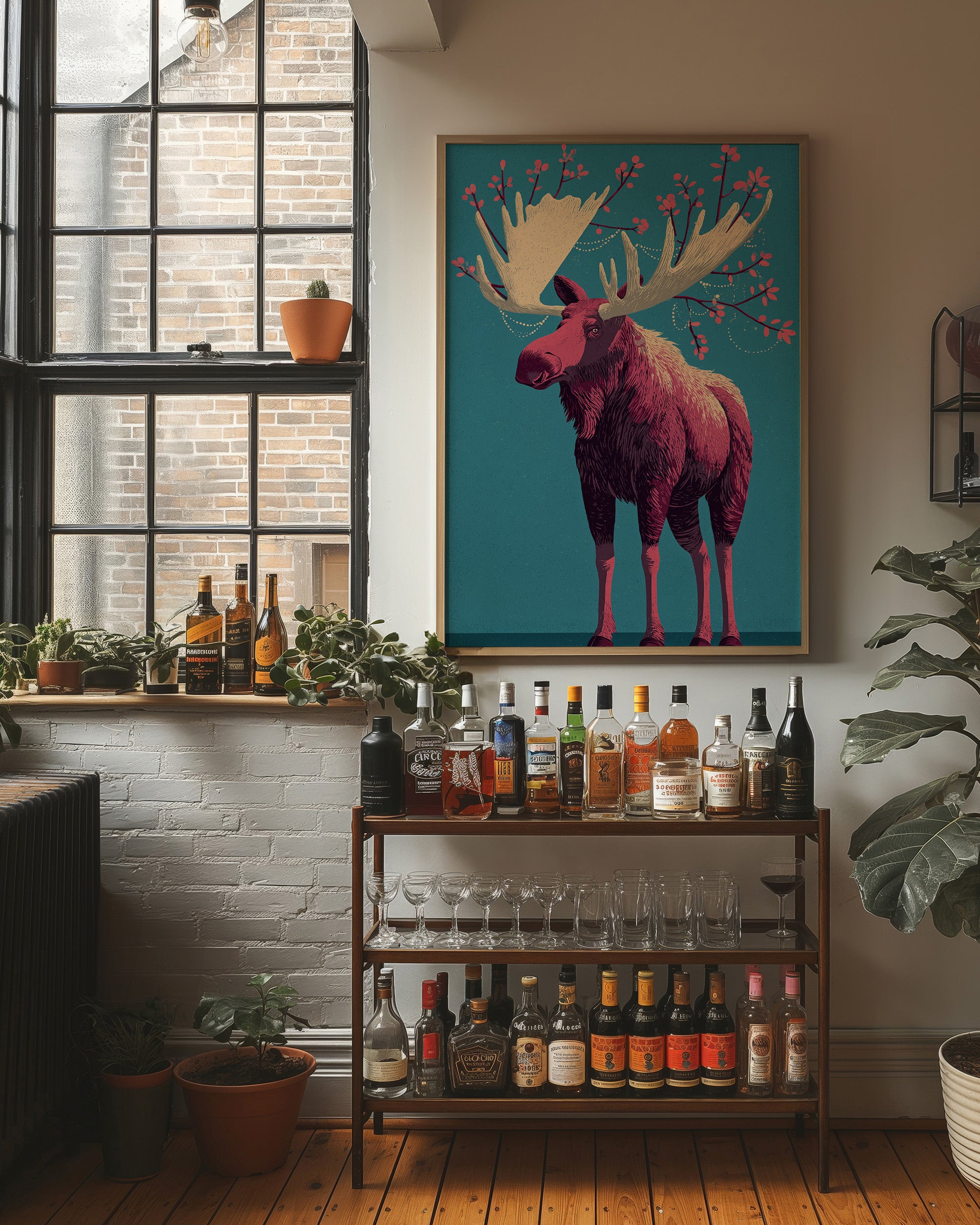 Moose Adorned in Berries