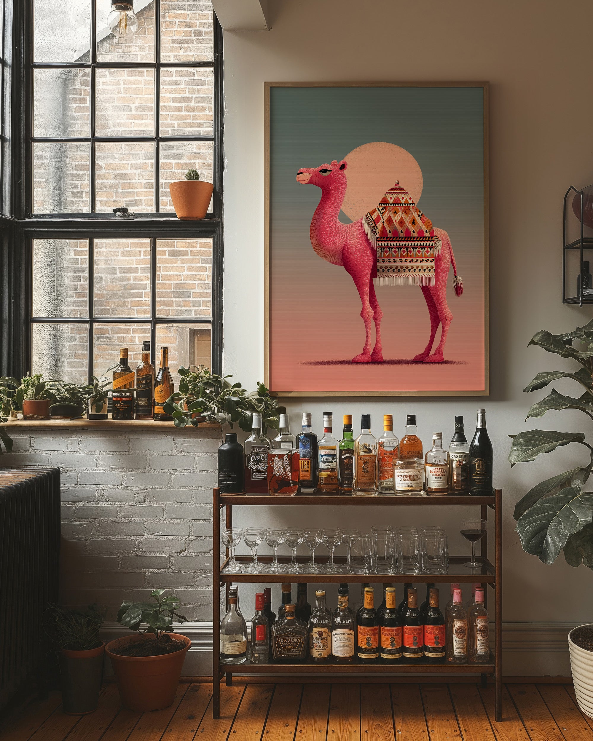 Pink Camel at Sunset
