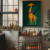 Giraffe in Purple Bow