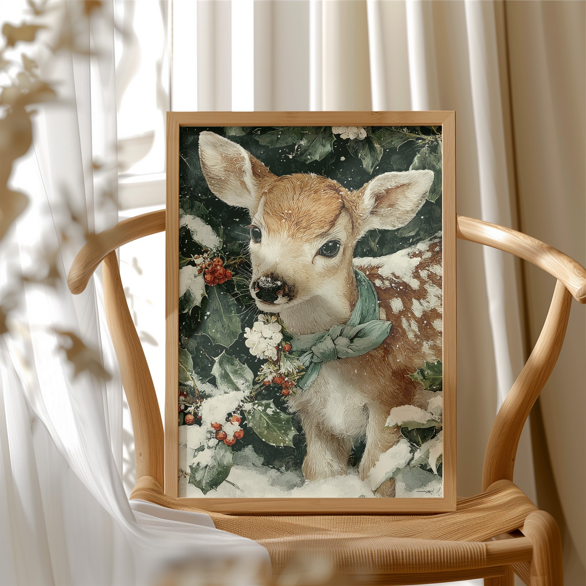 Fawn in the Falling Snow