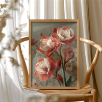 Amaryllis in Coral and Cream