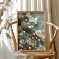 Cream Blossoms and Amber Buds