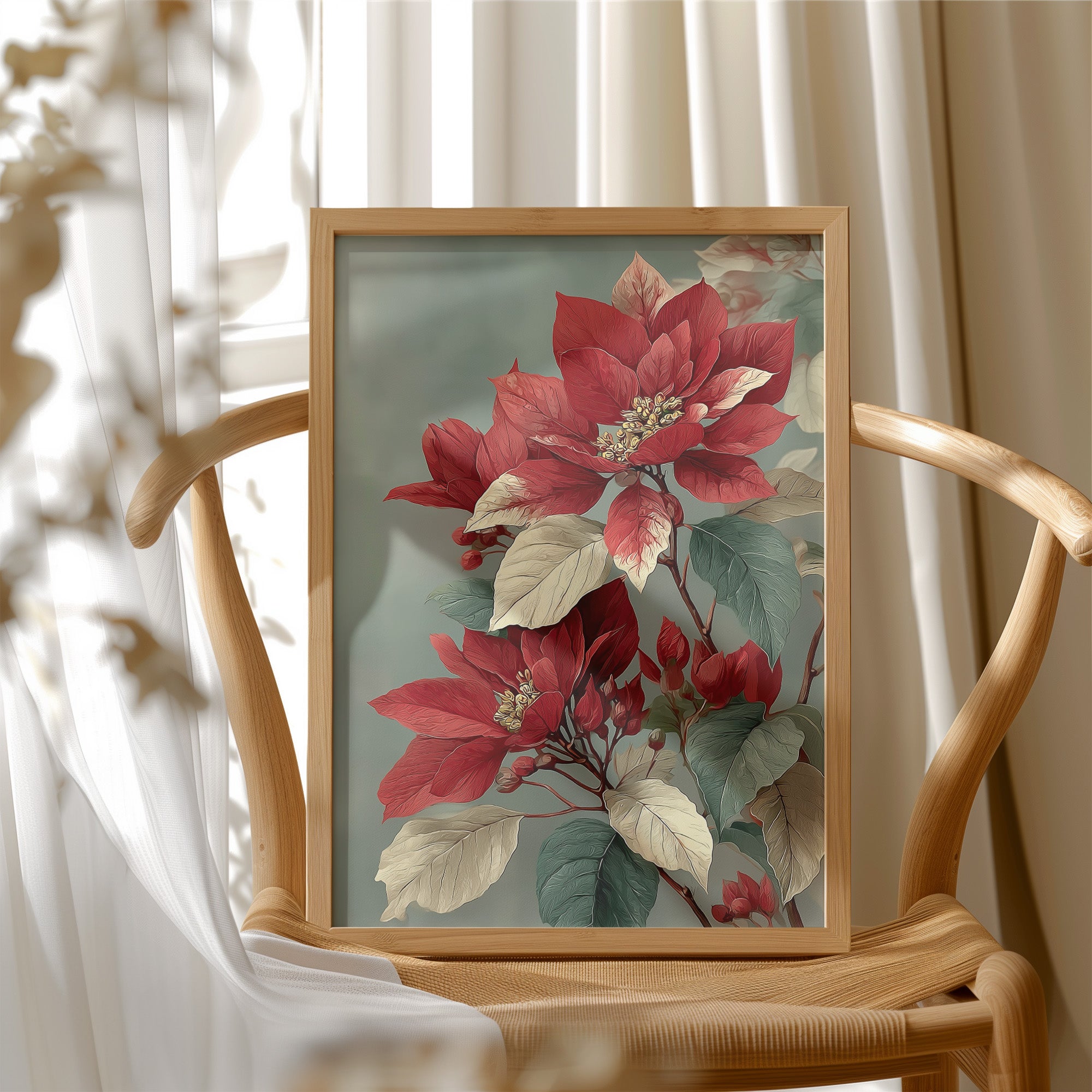 Poinsettia in Red and Cream