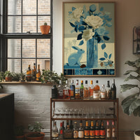 Blue Hare, Roses in Cut Glass